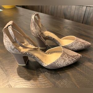 Pashion convertible heels, snakeskin, size 7!